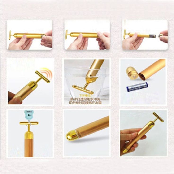 24K Gold Energy Beauty Bar – Electric Facial Massage Roller