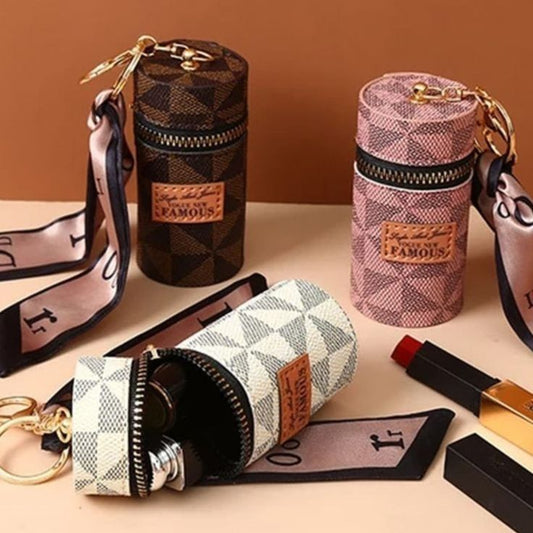 Mini Lipstick Case with Keychain
