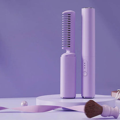 Meneflix Portable Mini Cordless Hair Straightener – Rechargeable Hot Comb