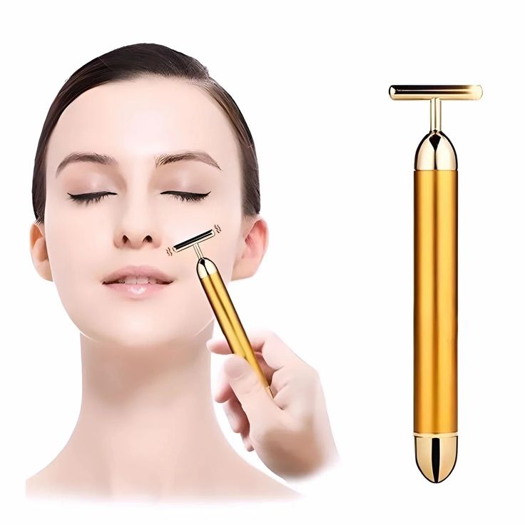 24K Gold Energy Beauty Bar – Electric Facial Massage Roller