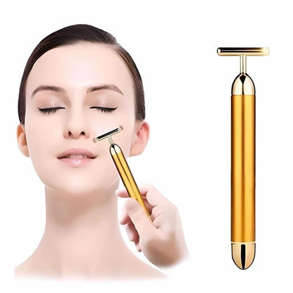 24K Gold Energy Beauty Bar – Electric Facial Massage Roller