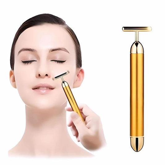 24K Gold Energy Beauty Bar – Electric Facial Massage Roller