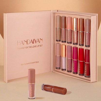 Velvet Matte Liquid Lipstick Set – 12 Pcs