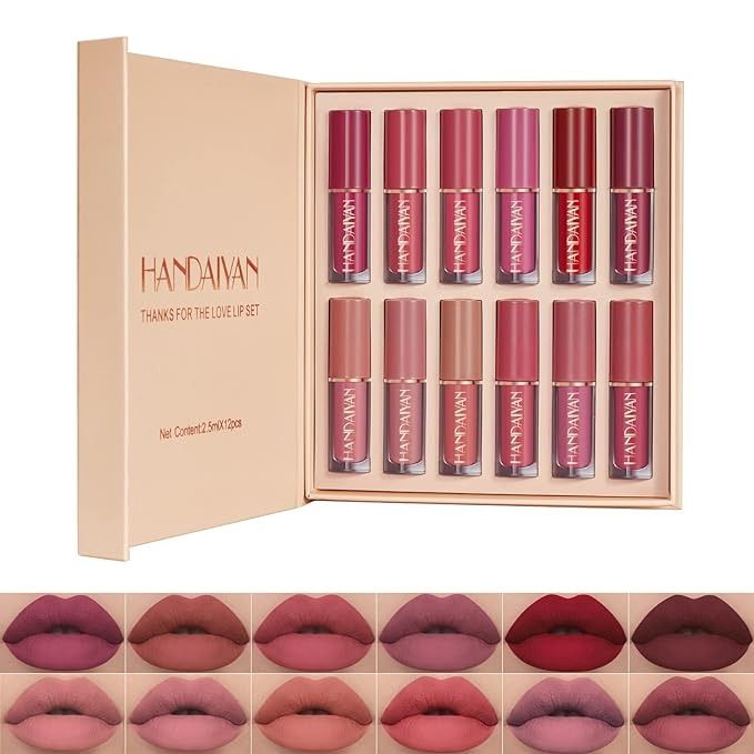 Velvet Matte Liquid Lipstick Set – 12 Pcs