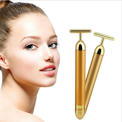 24K Gold Energy Beauty Bar – Electric Facial Massage Roller