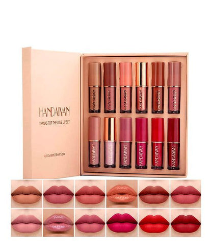 Velvet Matte Liquid Lipstick Set – 12 Pcs